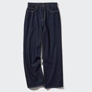 Uniqlo Straight Wide Dark Blue Jeans 4 NWOT